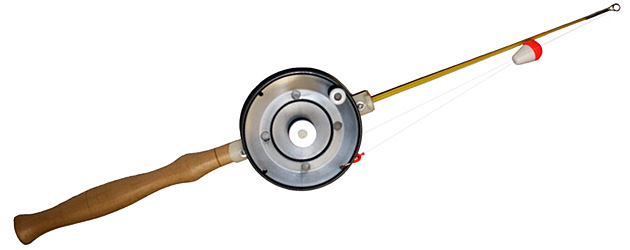 K&E Stopper Lures inline ice fishing reel and rod