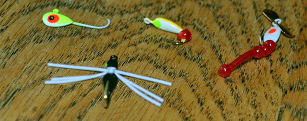 Ice jigs selection from Brendan Herbert including a spider jig.
