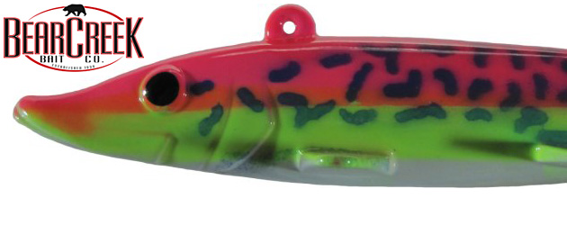 Bear Creek Spearing Decoy 6 inch new UV Electric Chicken S33 (also available in 10 inch pike and 9 inch sucker)