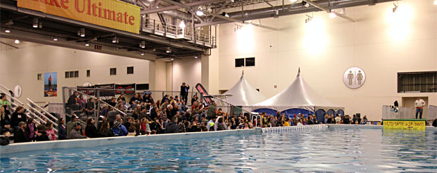 A main attraction Lake Ultimate at the Ultimate Sport Show Grand Rapids is the center of free fishing seminars, the Ultimate Air Dogs and more!
