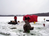 K&E Tackle Bum Lake ice fishing get together 02062011-060 near the big shanty