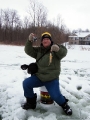 K&E Tackle Bum Lake ice fishing get together 02062011-066 Dan Kimmel with bluegill