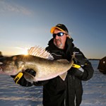 Large walleye caught while ice fishing. Credit Jack Payne