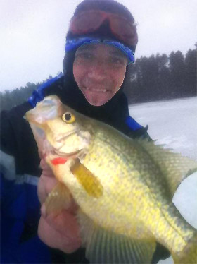 Ray Tiffany with a custom dropper rig caught Boom Lake Wisconsin slab crappie