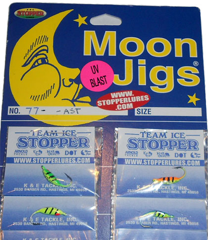 New Team Ice Stopper Ultra Violet UV BLAST Moon Jigs Package