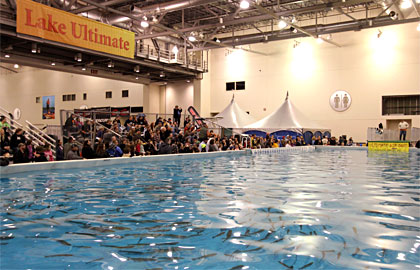 A main attraction Lake Ultimate at the Ultimate Sport Show Grand Rapids is the center of free fishing seminars, the Ultimate Air Dogs and more!