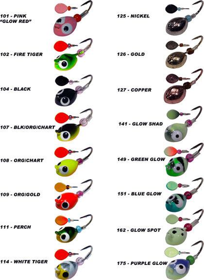 Skandia Tapiola Jigs Tungsten Color Chart