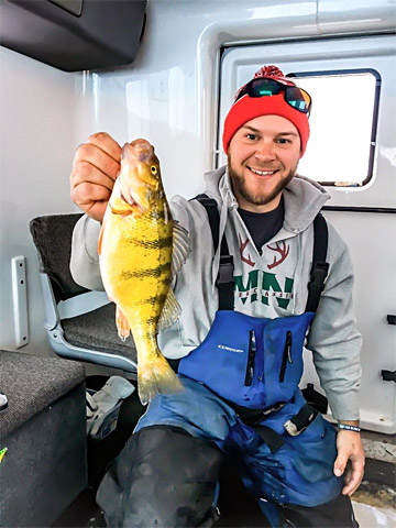 Big bellied perch caught through the ice