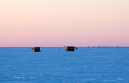 Deadlines to remove permanent ice shanties from Wisconsin state waters are coming up. Photo Credit: David Smith